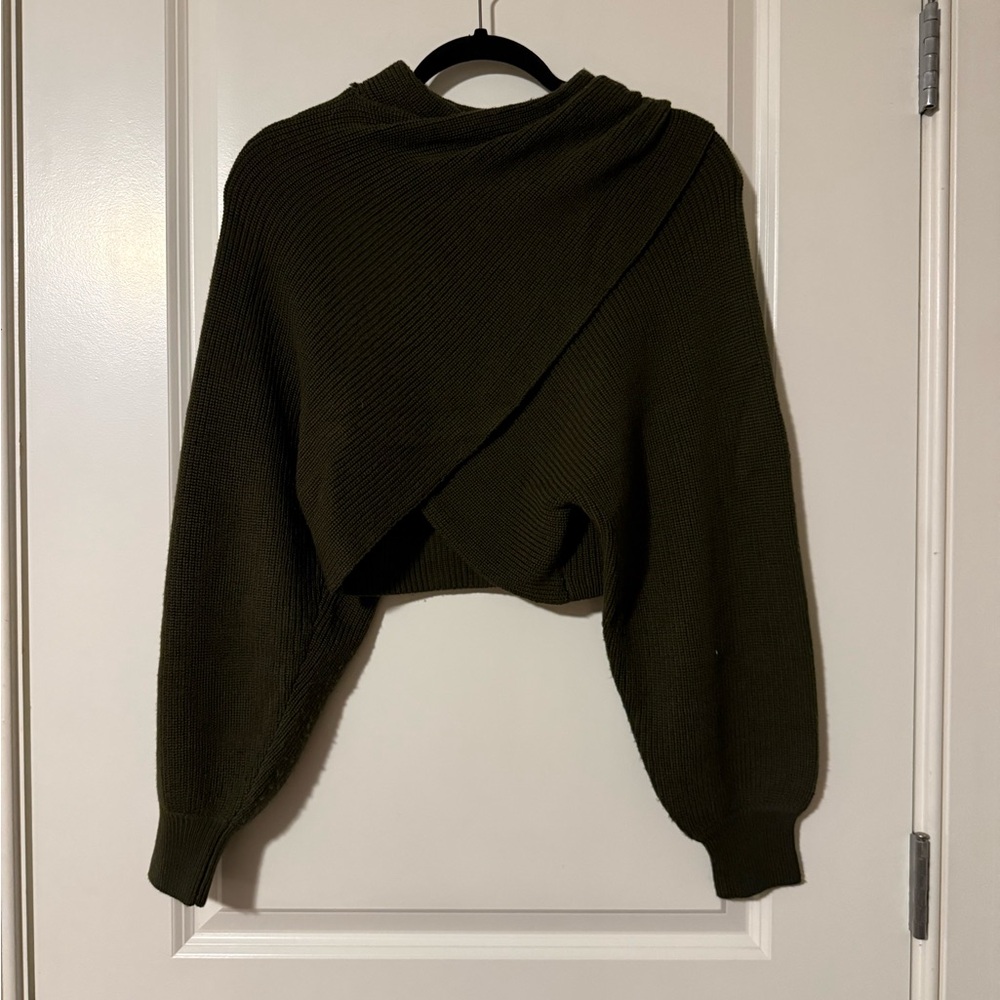 Alice + Olivia Dark Green Asymmetrical Sweater